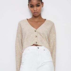 Zara NWT Sold out sequin cardigan